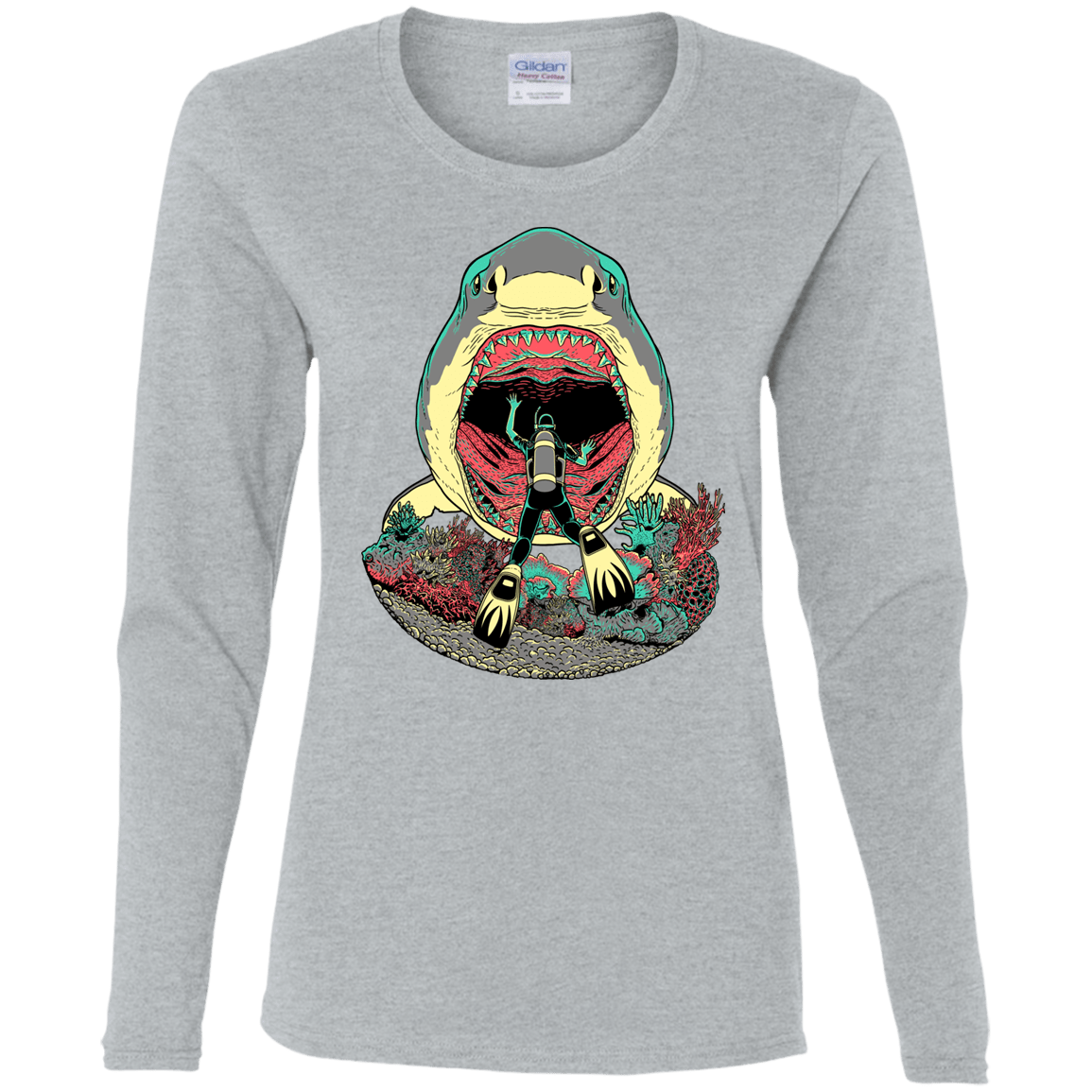 T-Shirts Sport Grey / S Megalodoom Women's Long Sleeve T-Shirt