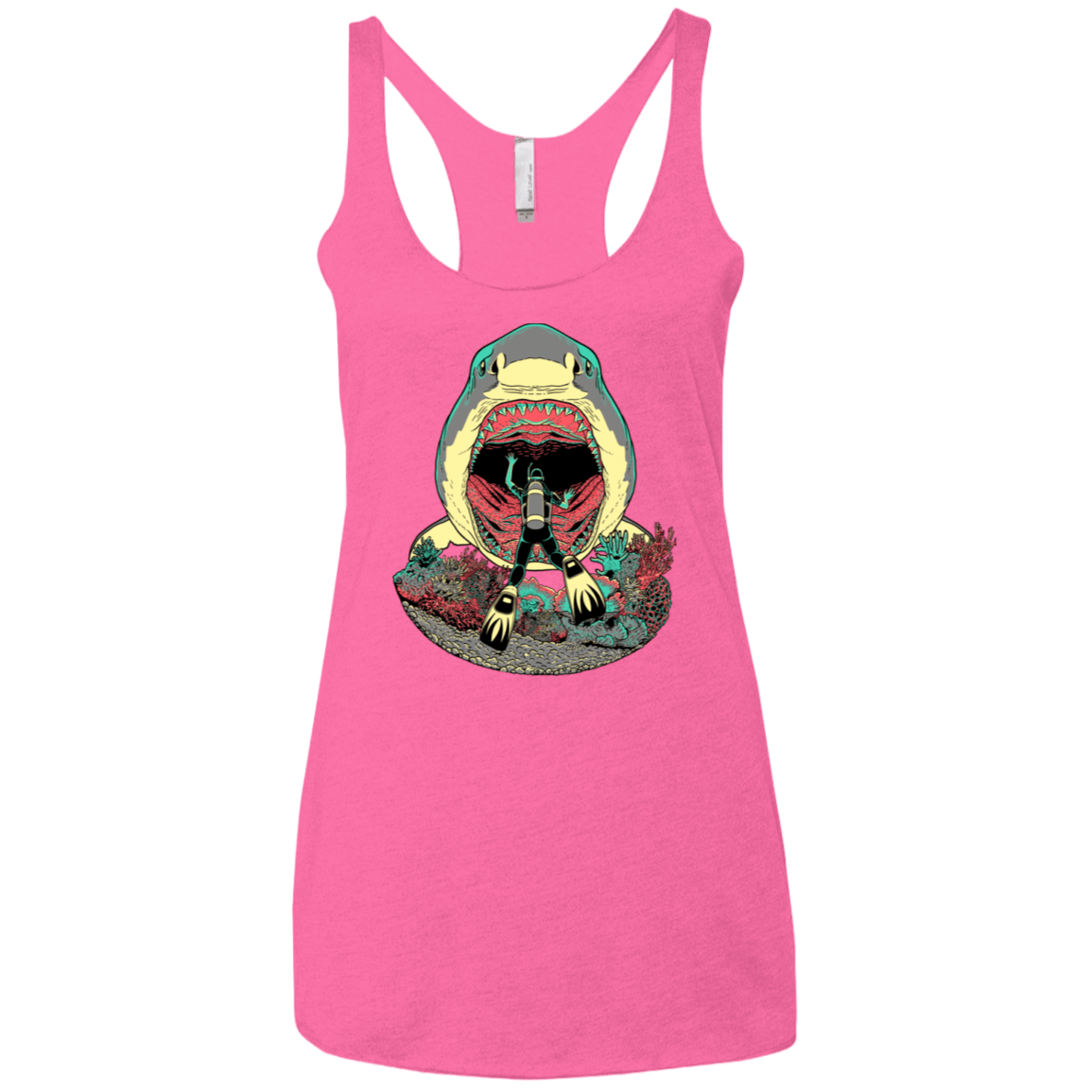 T-Shirts Vintage Pink / X-Small Megalodoom Women's Triblend Racerback Tank
