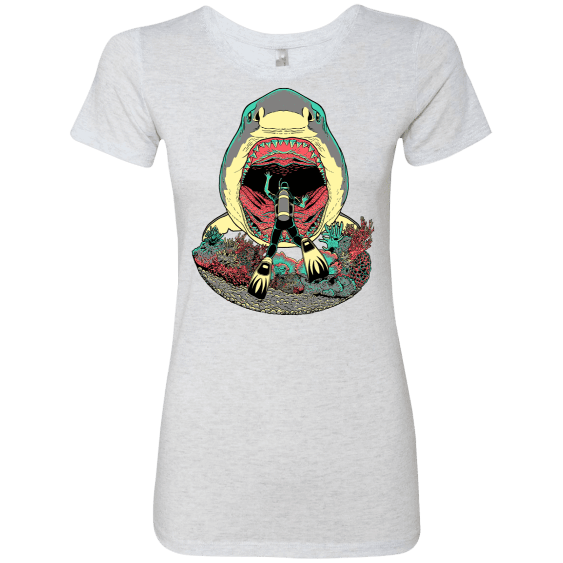 T-Shirts Heather White / S Megalodoom Women's Triblend T-Shirt