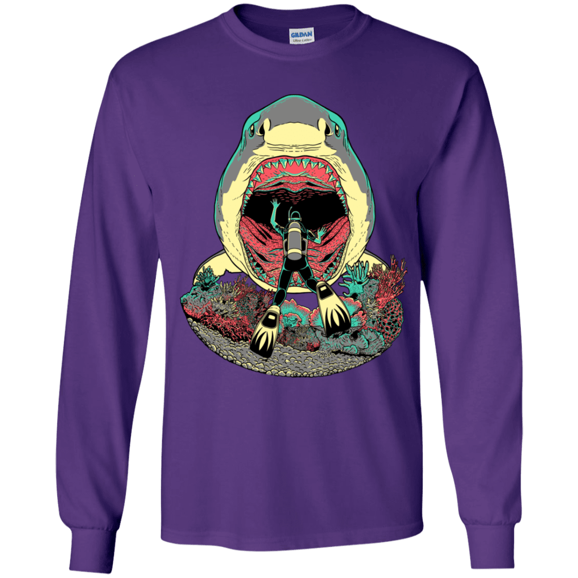 T-Shirts Purple / YS Megalodoom Youth Long Sleeve T-Shirt