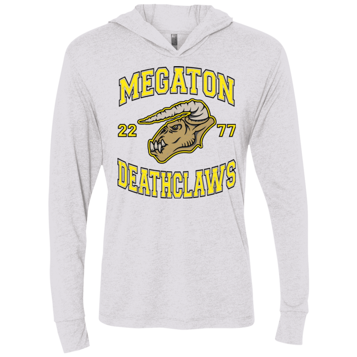T-Shirts Heather White / X-Small Megaton Deathclaws Triblend Long Sleeve Hoodie Tee