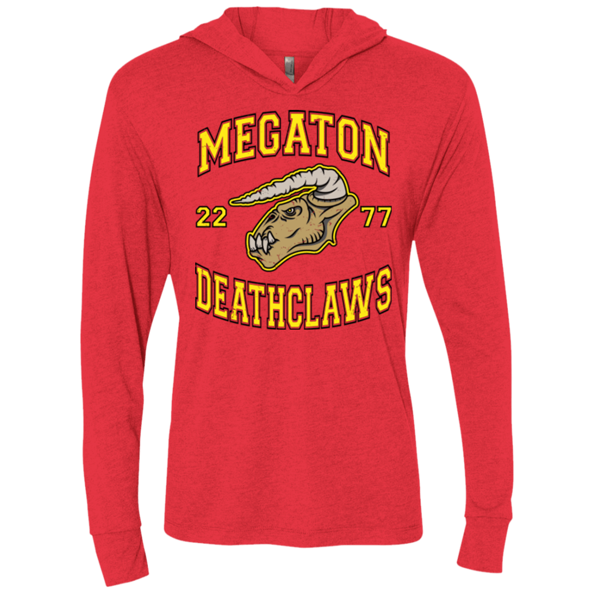 T-Shirts Vintage Red / X-Small Megaton Deathclaws Triblend Long Sleeve Hoodie Tee