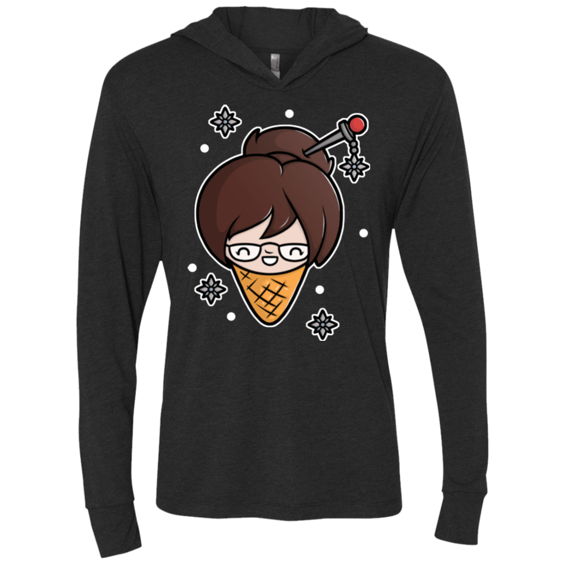 T-Shirts Vintage Black / X-Small Mei Cone Triblend Long Sleeve Hoodie Tee