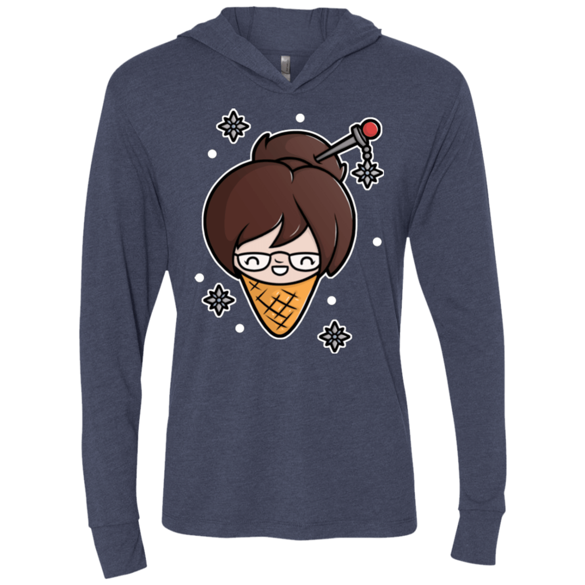 T-Shirts Vintage Navy / X-Small Mei Cone Triblend Long Sleeve Hoodie Tee