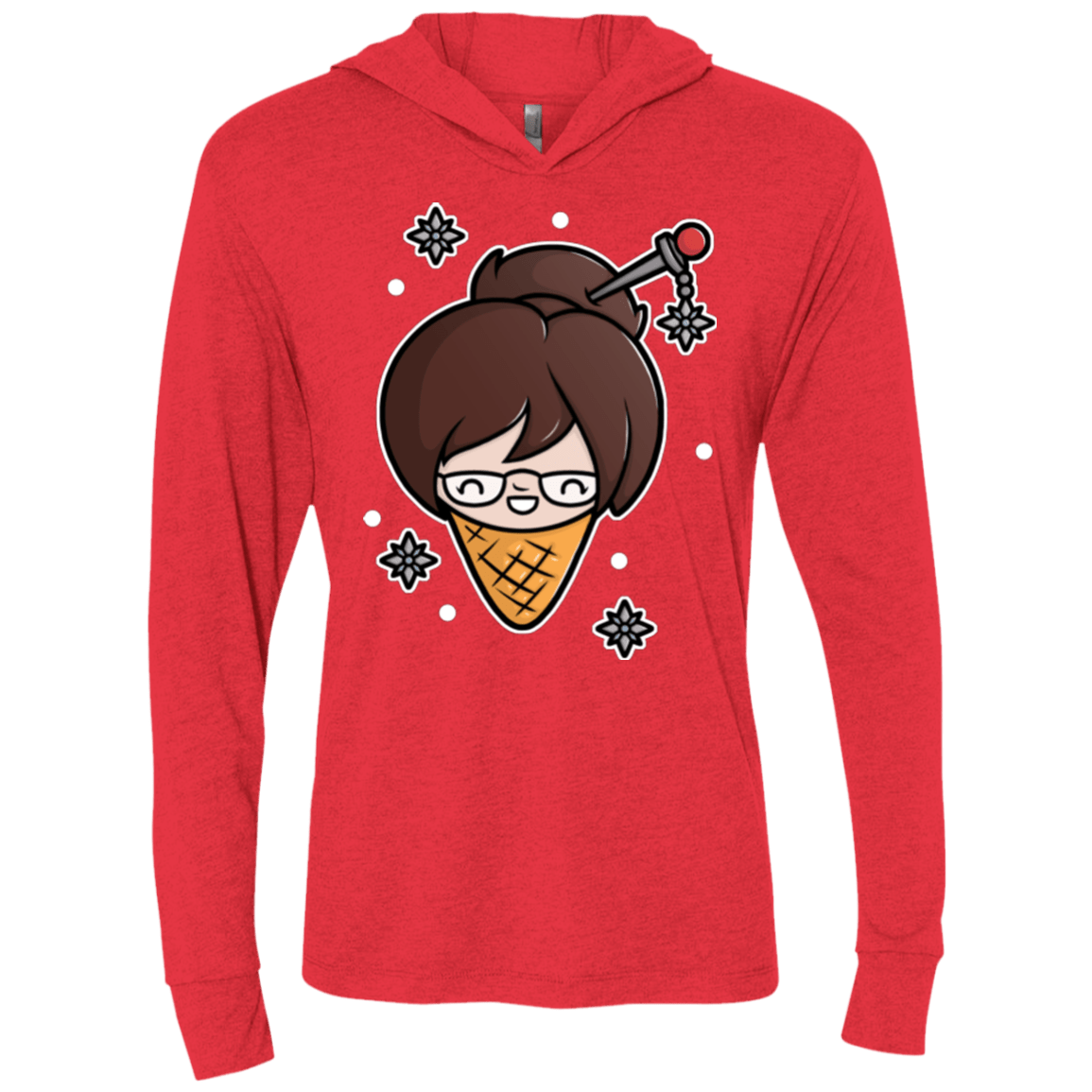 T-Shirts Vintage Red / X-Small Mei Cone Triblend Long Sleeve Hoodie Tee