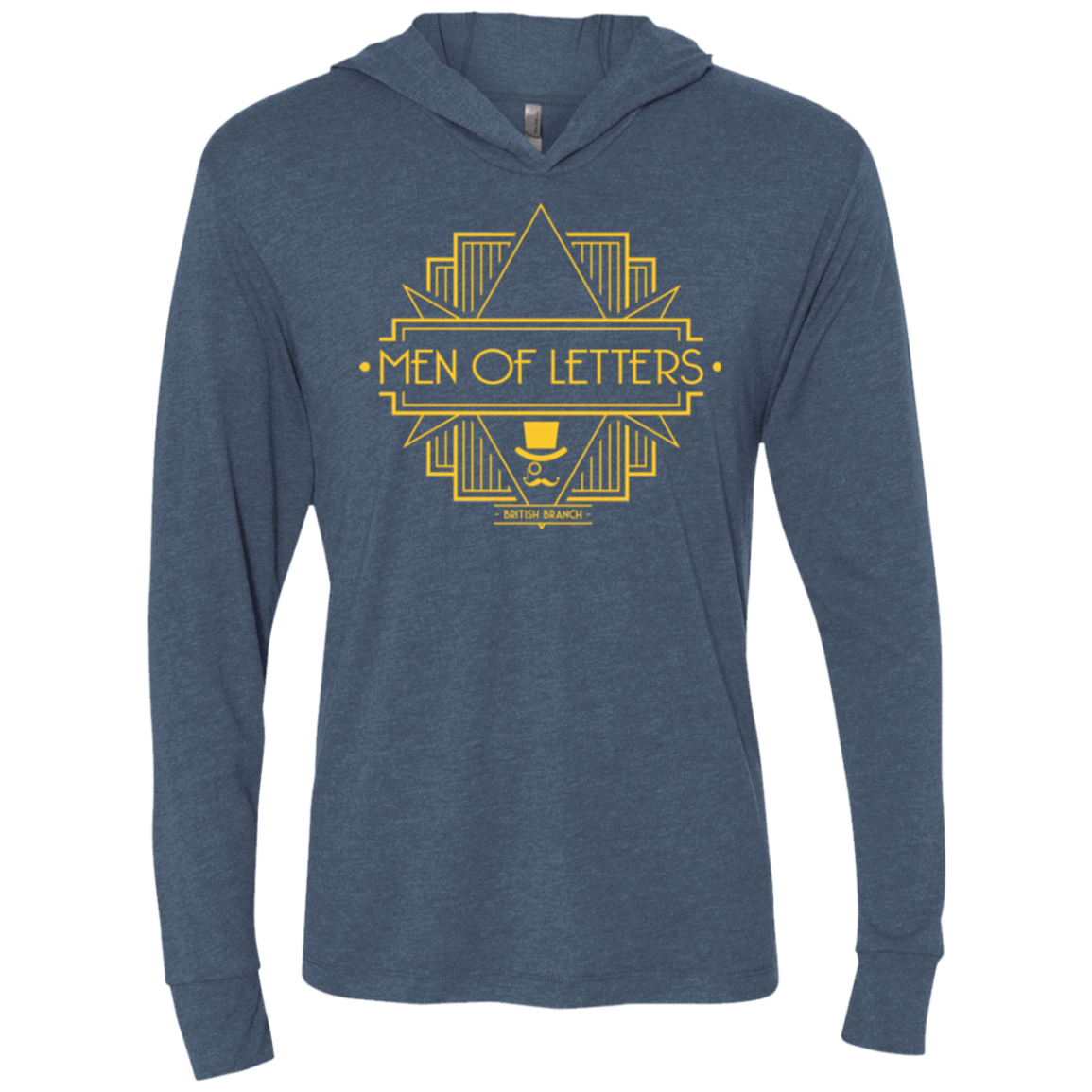 T-Shirts Indigo / X-Small Men Of Letters British Branch Triblend Long Sleeve Hoodie Tee