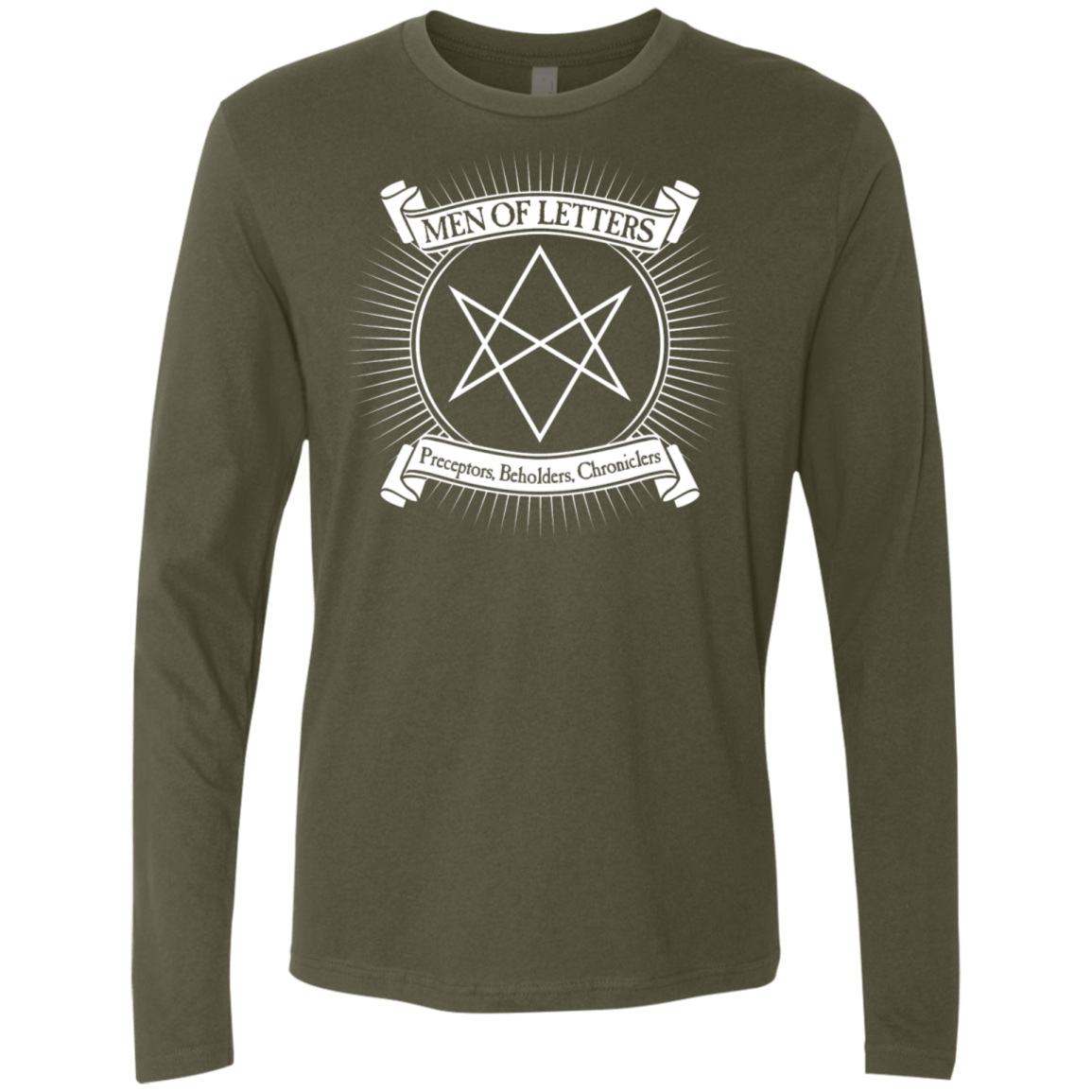 T-Shirts Military Green / S Men of Letters Men's Premium Long Sleeve