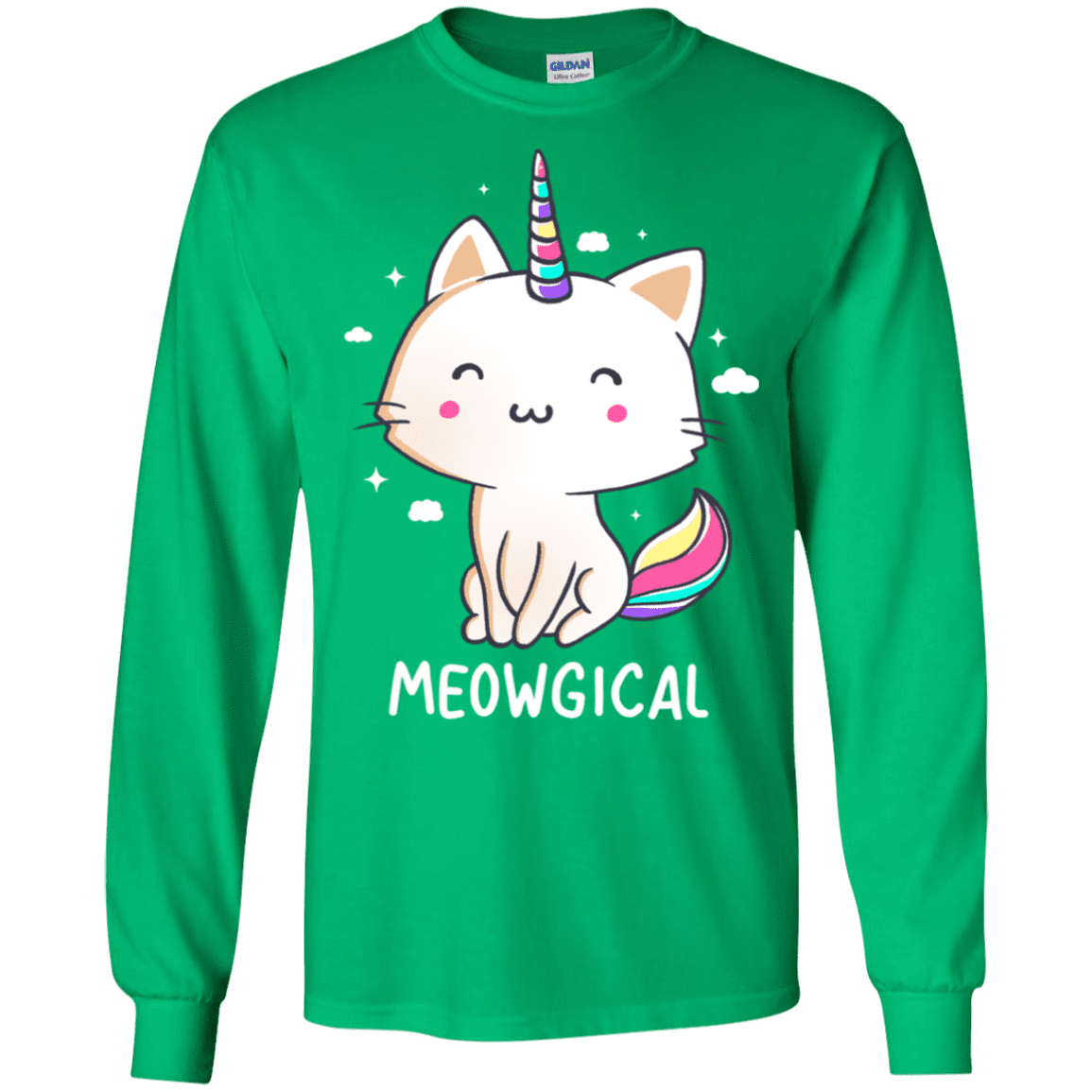 T-Shirts Irish Green / S Meowgical Men's Long Sleeve T-Shirt