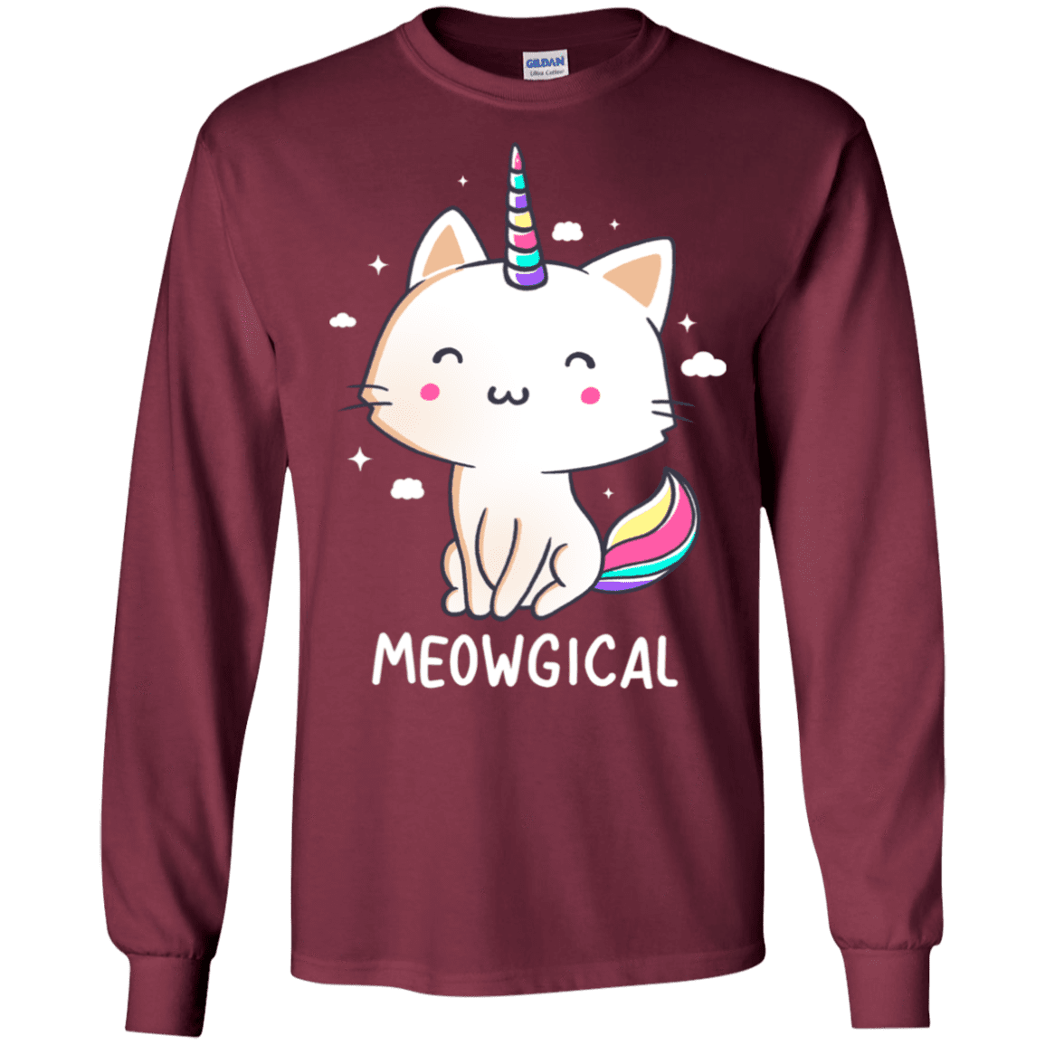 T-Shirts Maroon / S Meowgical Men's Long Sleeve T-Shirt
