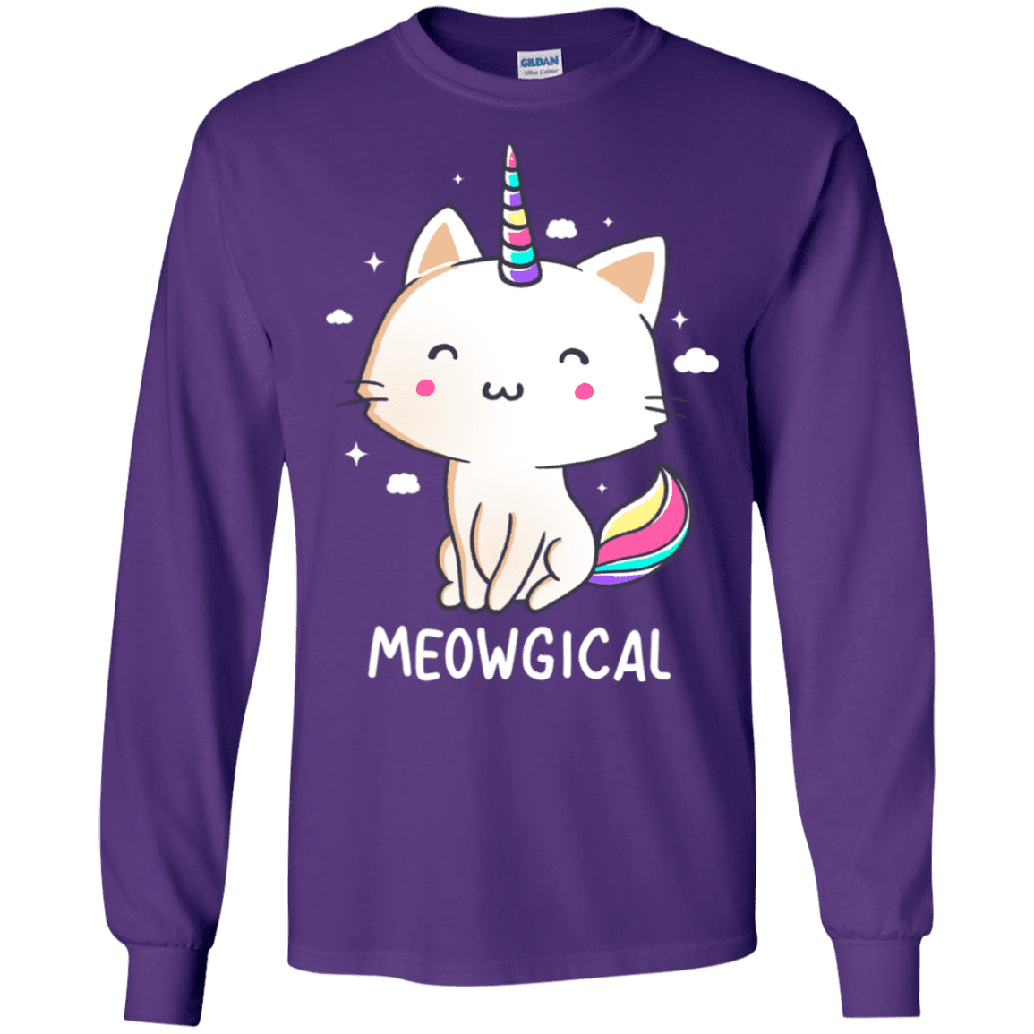 T-Shirts Purple / S Meowgical Men's Long Sleeve T-Shirt