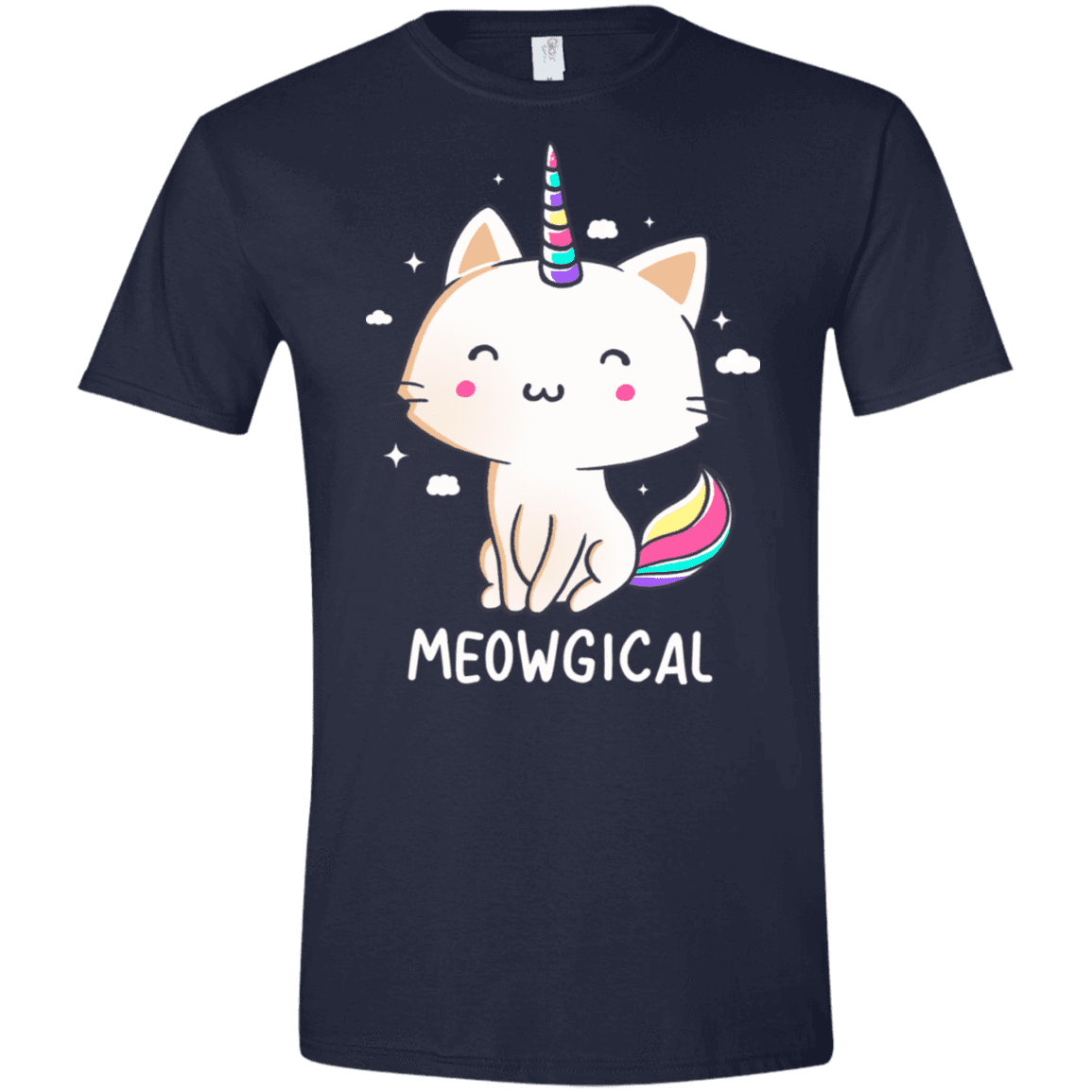 T-Shirts Navy / X-Small Meowgical Men's Semi-Fitted Softstyle