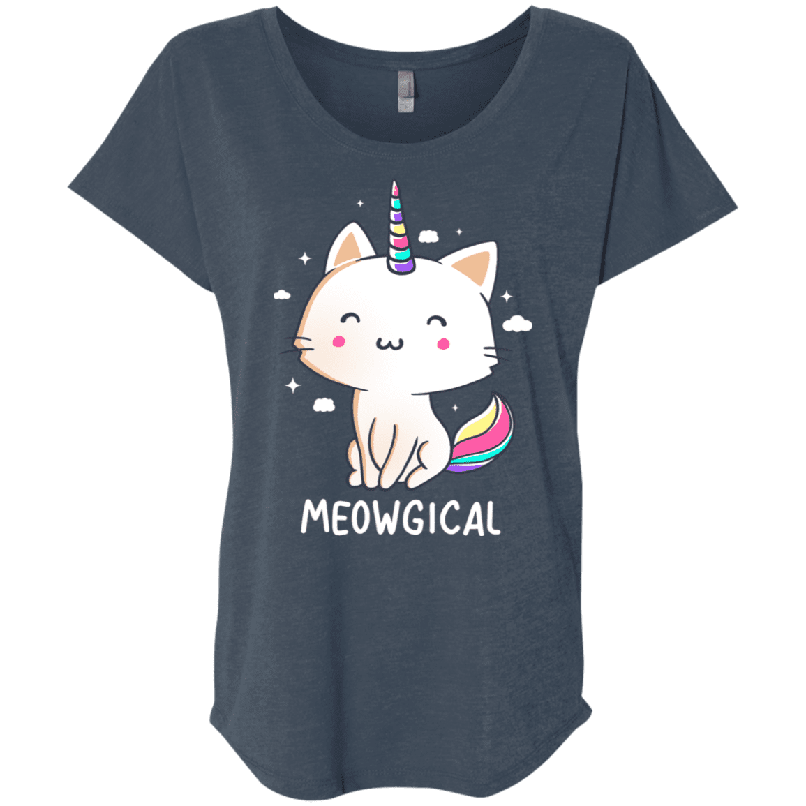 T-Shirts Indigo / X-Small Meowgical Triblend Dolman Sleeve