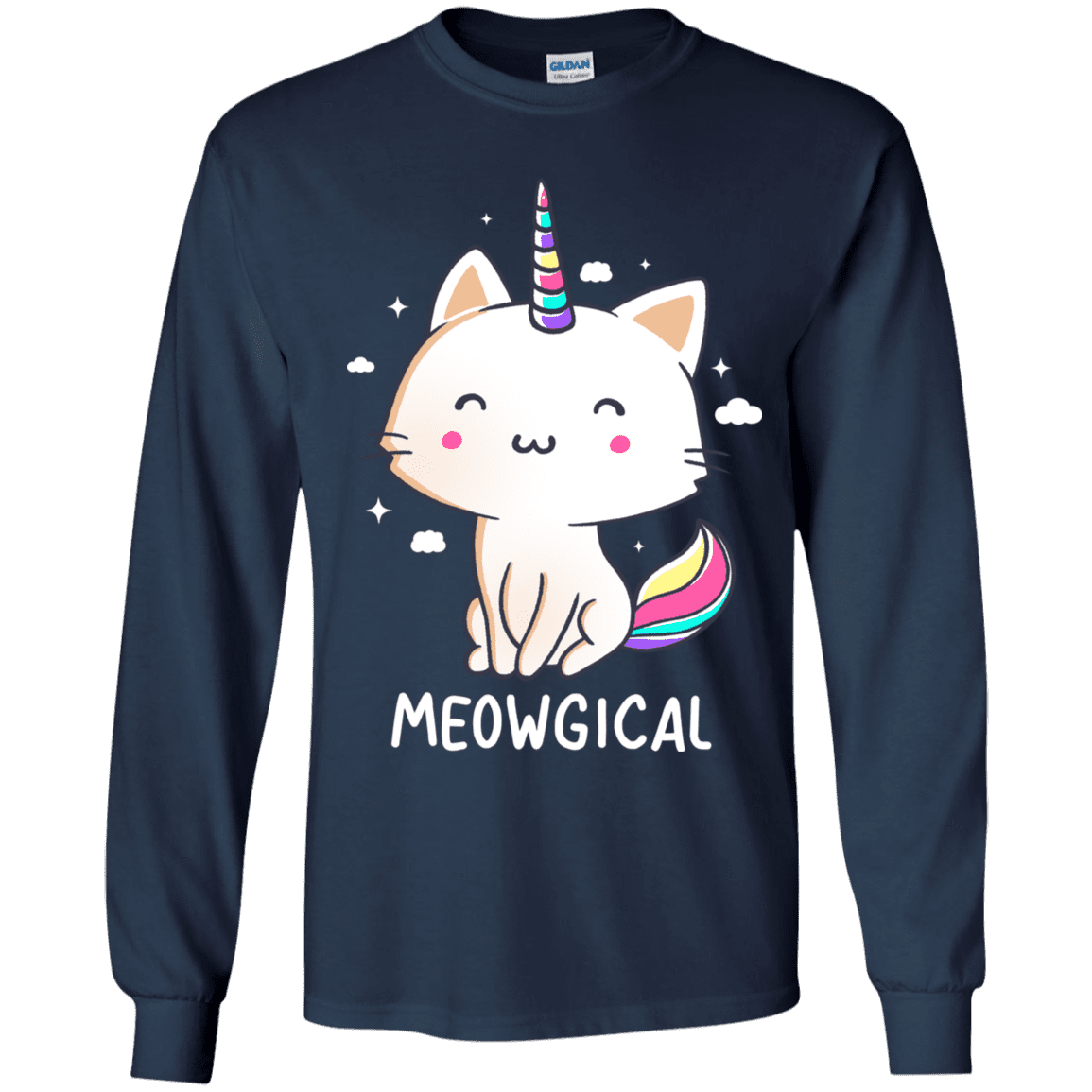 T-Shirts Navy / YS Meowgical Youth Long Sleeve T-Shirt