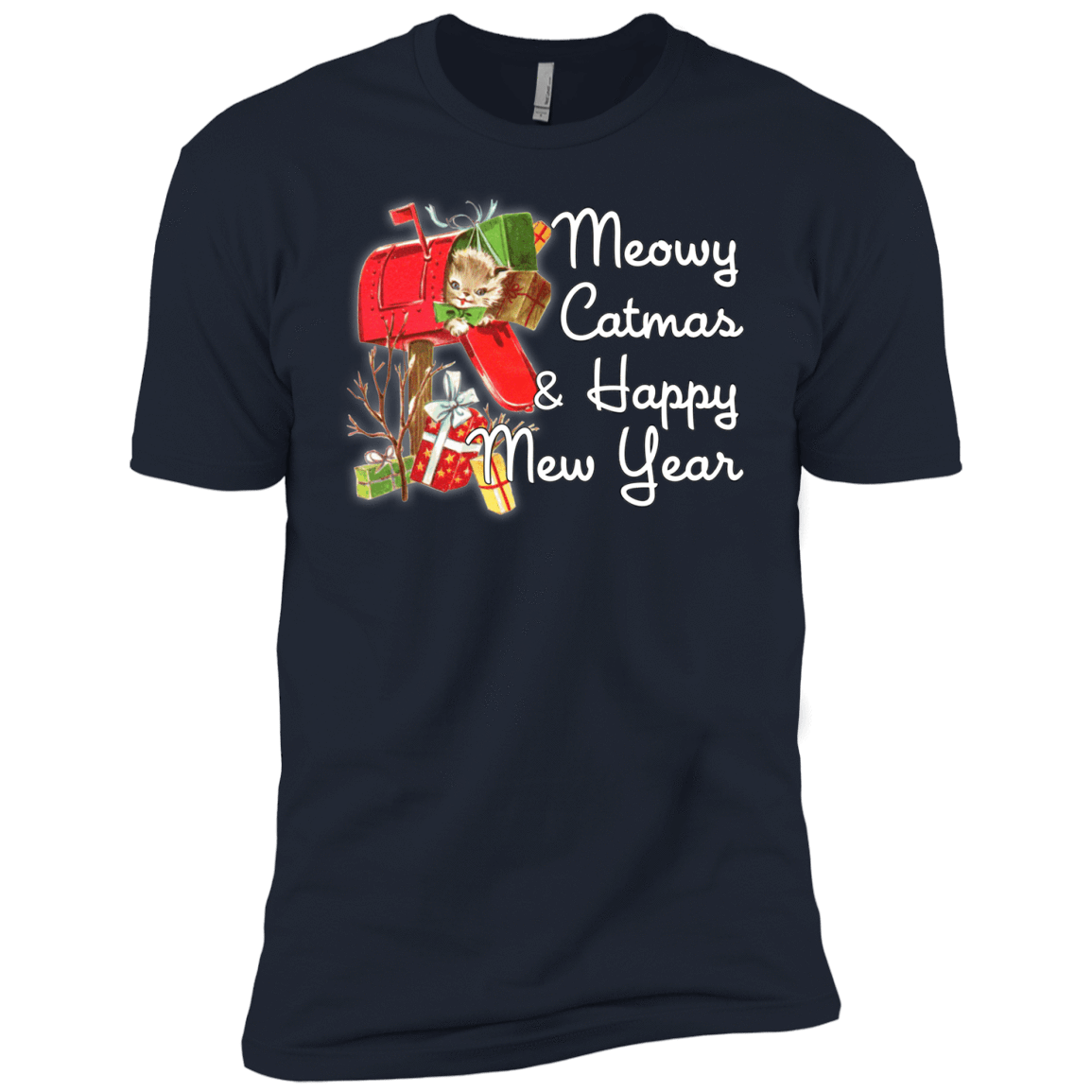 T-Shirts Midnight Navy / YXS Meowy Catmas Boys Premium T-Shirt