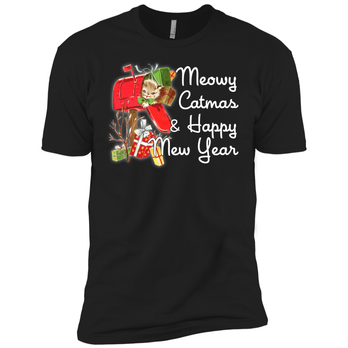 T-Shirts Black / X-Small Meowy Catmas Men's Premium T-Shirt