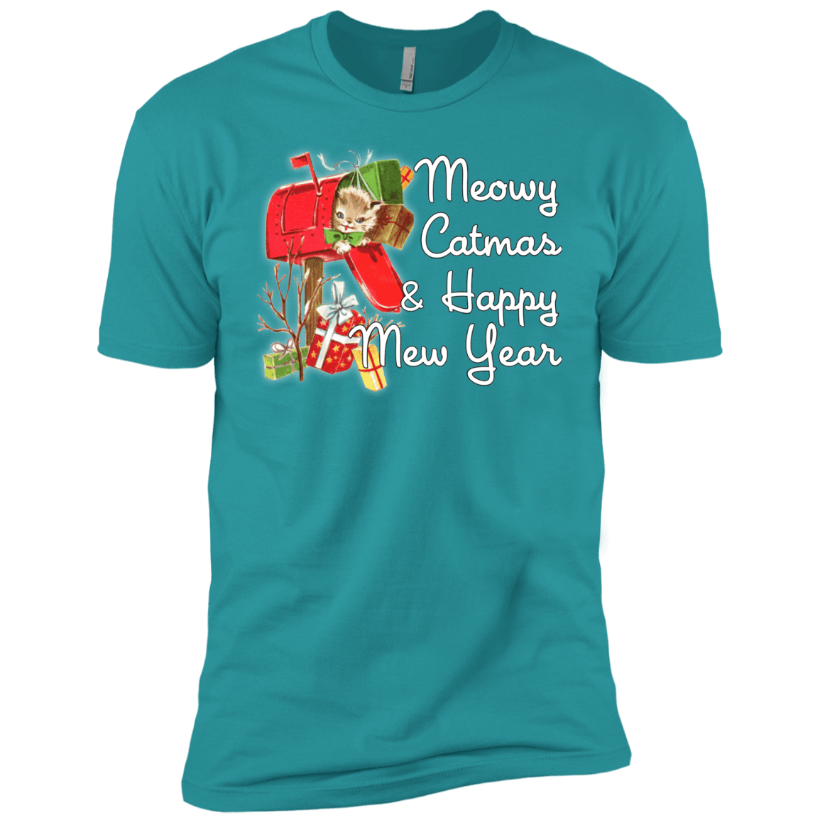 T-Shirts Tahiti Blue / X-Small Meowy Catmas Men's Premium T-Shirt