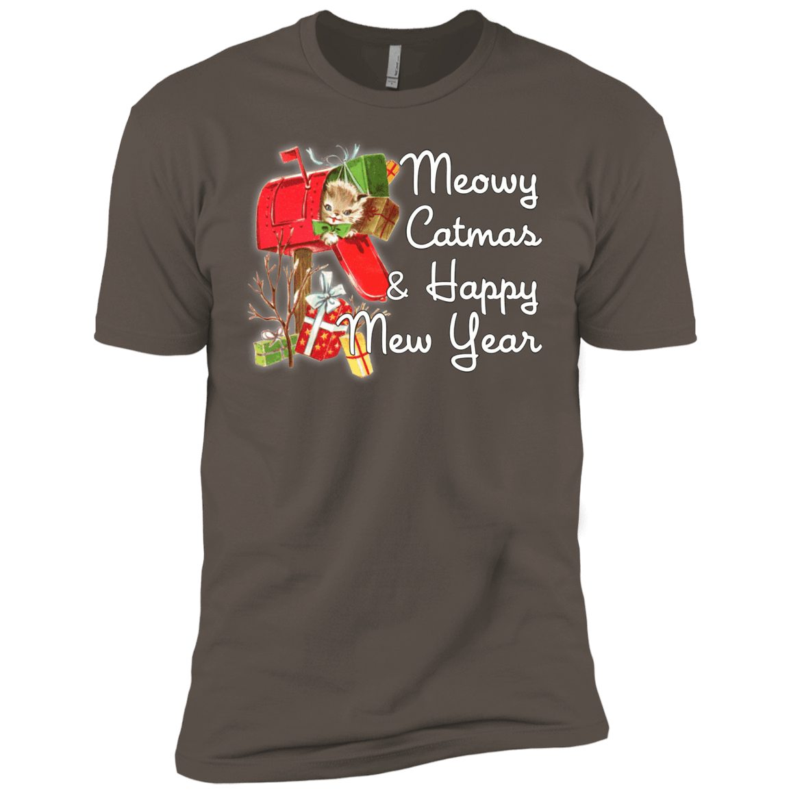 T-Shirts Warm Grey / X-Small Meowy Catmas Men's Premium T-Shirt