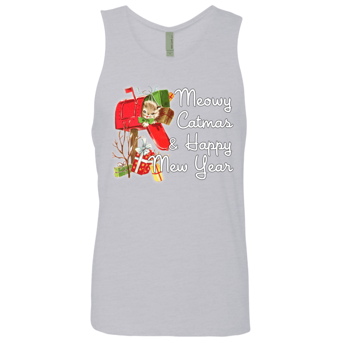 T-Shirts Heather Grey / Small Meowy Catmas Men's Premium Tank Top