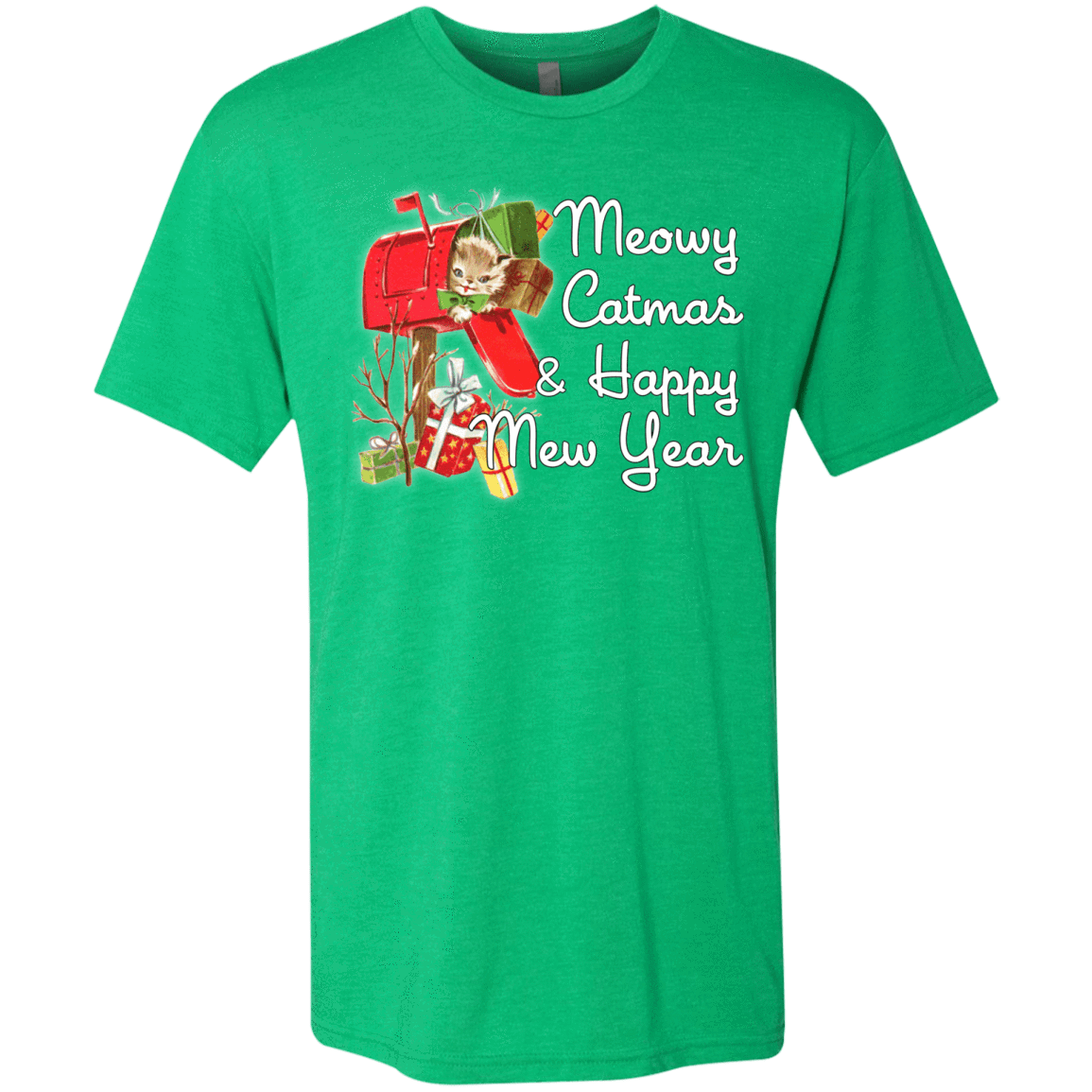 T-Shirts Envy / Small Meowy Catmas Men's Triblend T-Shirt