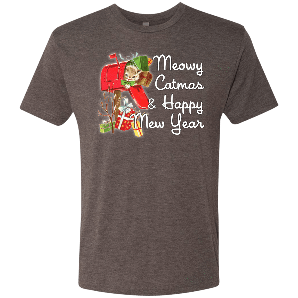 T-Shirts Macchiato / Small Meowy Catmas Men's Triblend T-Shirt