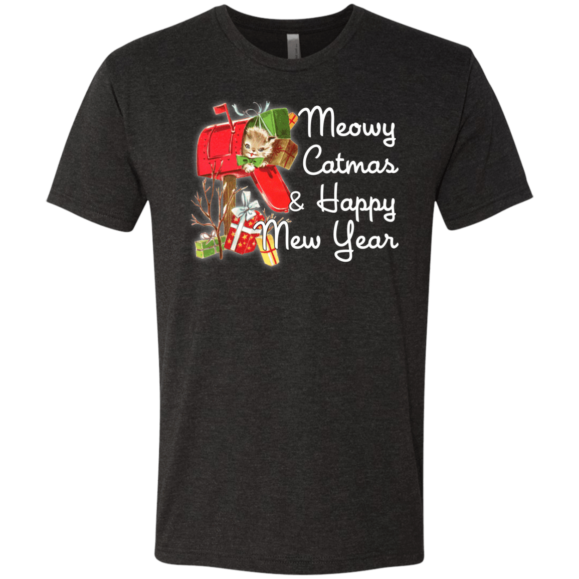 T-Shirts Vintage Black / Small Meowy Catmas Men's Triblend T-Shirt