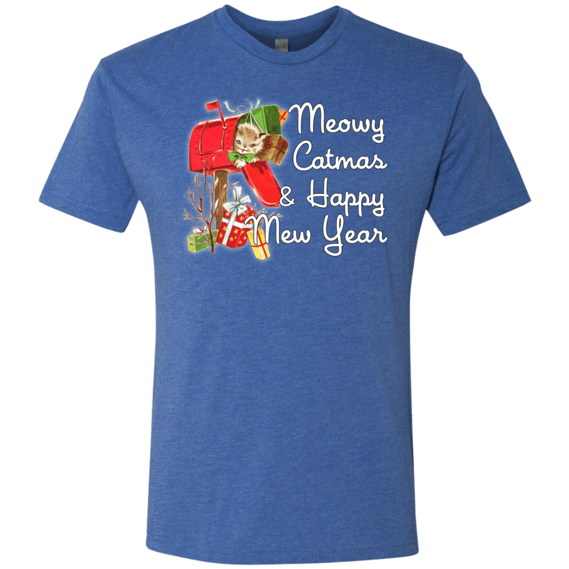 T-Shirts Vintage Royal / Small Meowy Catmas Men's Triblend T-Shirt