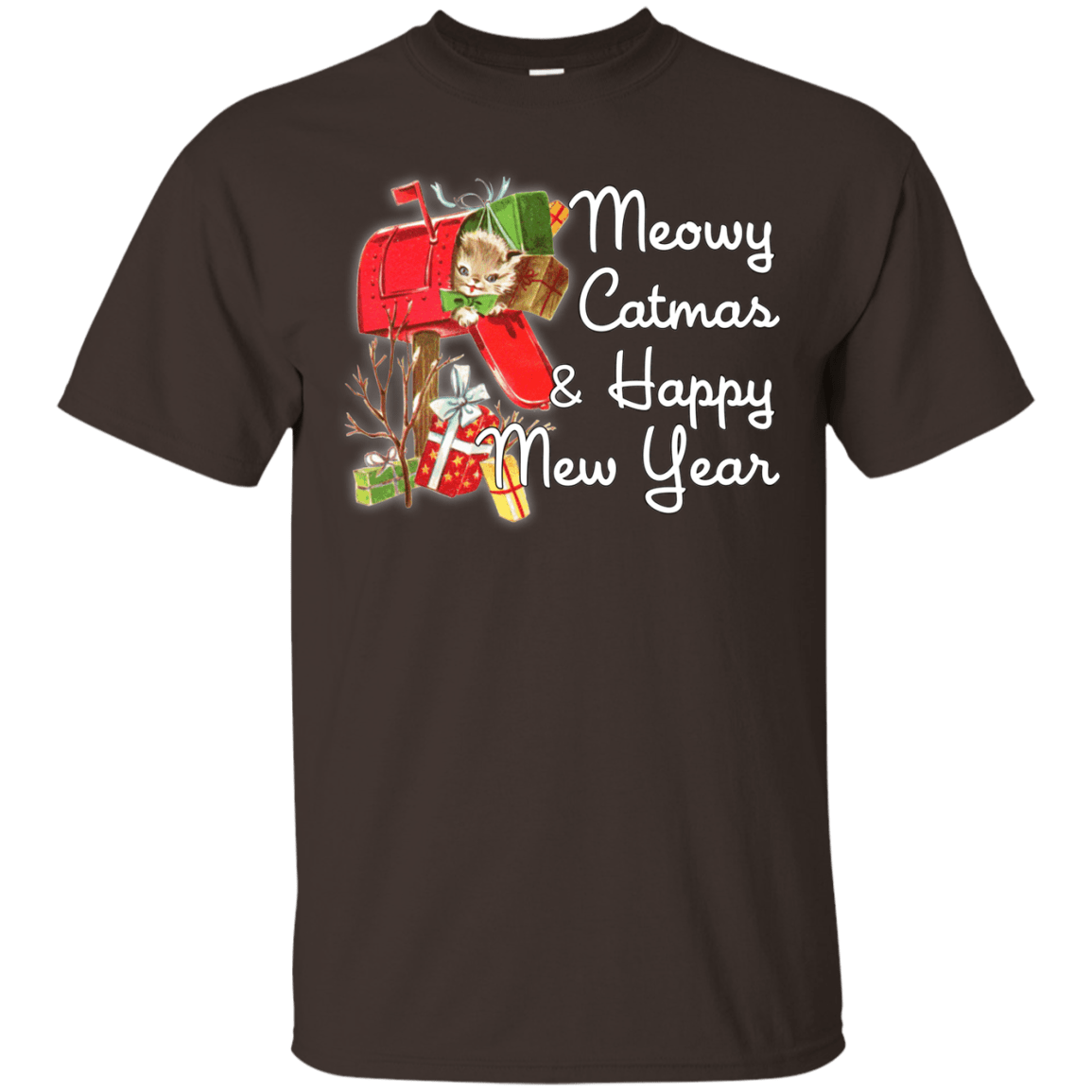 T-Shirts Dark Chocolate / Small Meowy Catmas T-Shirt