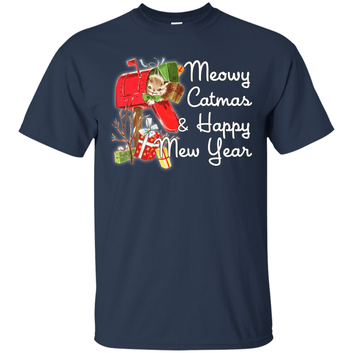 T-Shirts Navy / Small Meowy Catmas T-Shirt