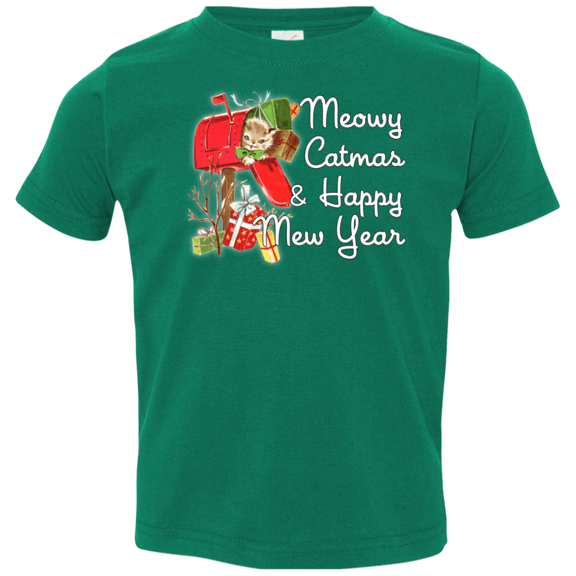T-Shirts Kelly / 2T Meowy Catmas Toddler Premium T-Shirt