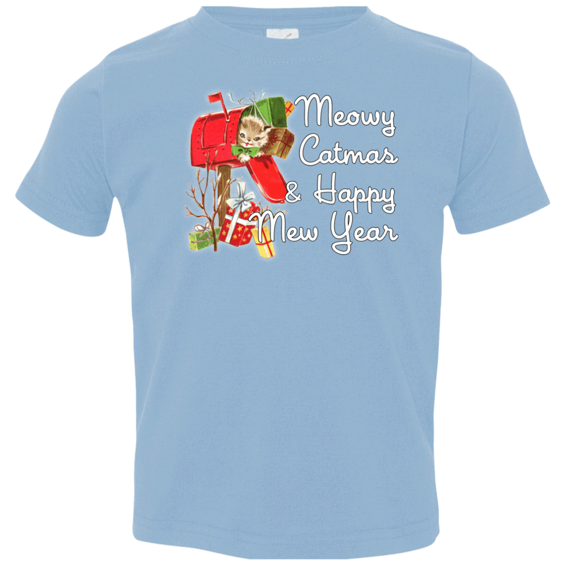T-Shirts Light Blue / 2T Meowy Catmas Toddler Premium T-Shirt