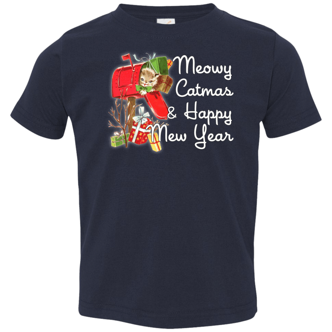 T-Shirts Navy / 2T Meowy Catmas Toddler Premium T-Shirt