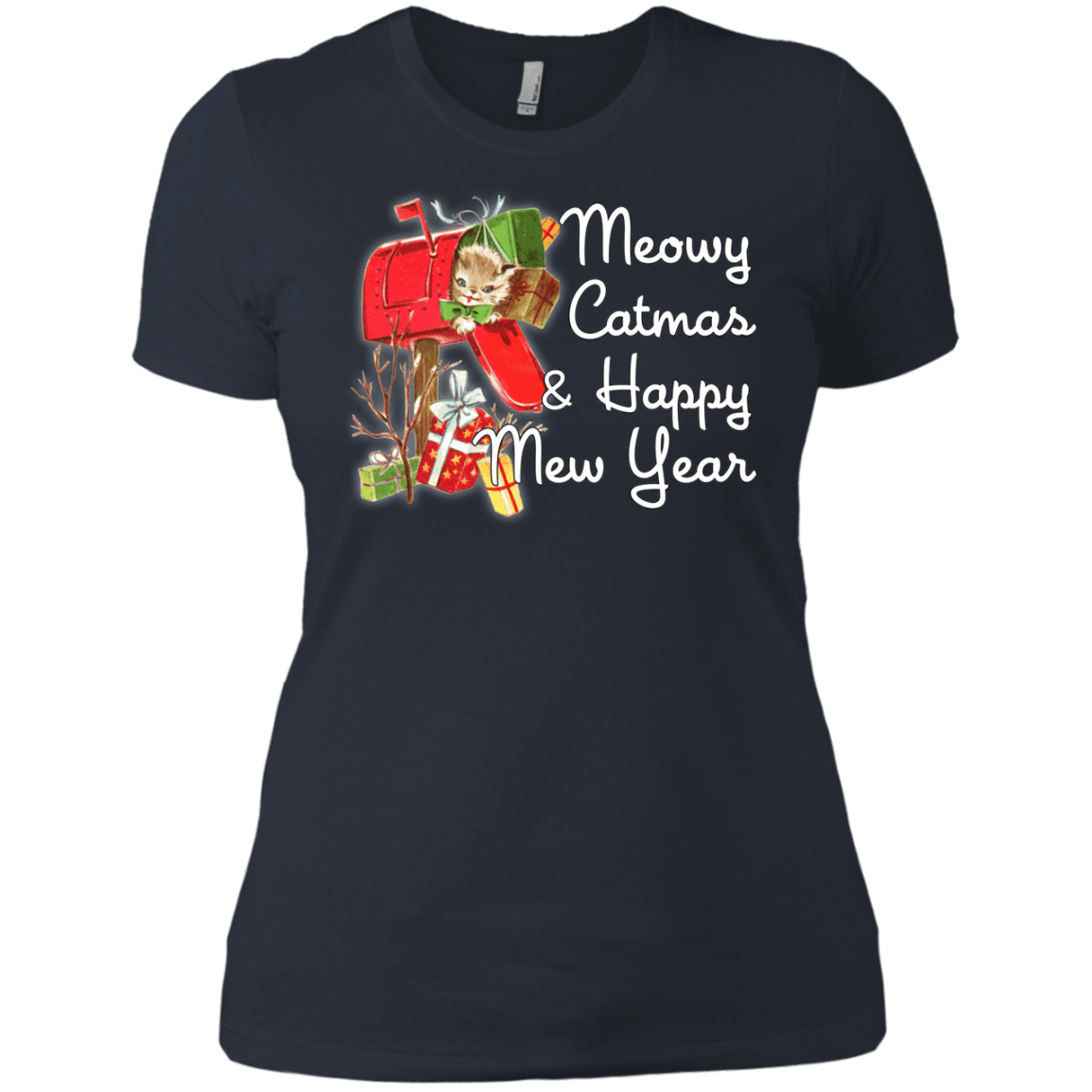 T-Shirts Indigo / X-Small Meowy Catmas Women's Premium T-Shirt