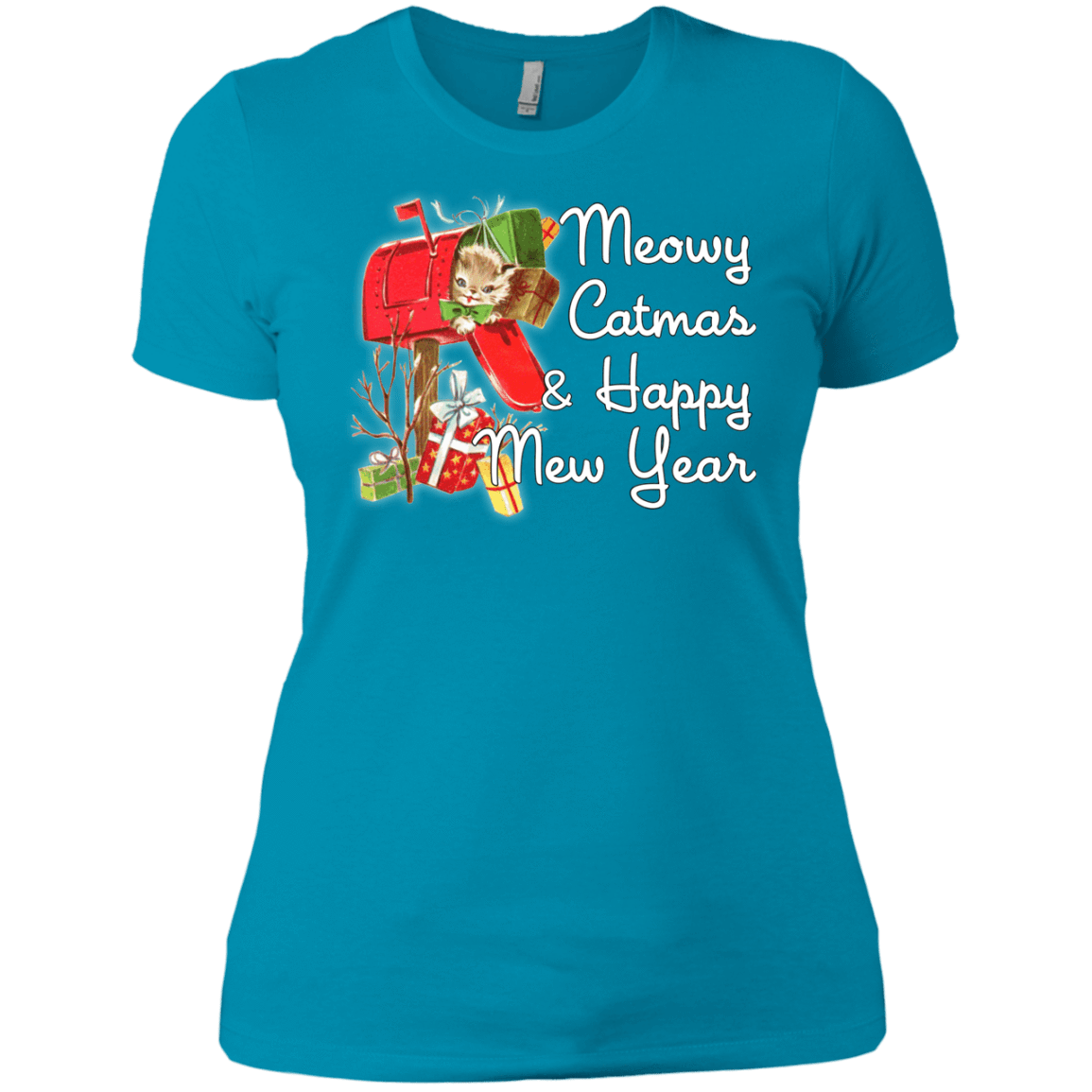 T-Shirts Turquoise / X-Small Meowy Catmas Women's Premium T-Shirt