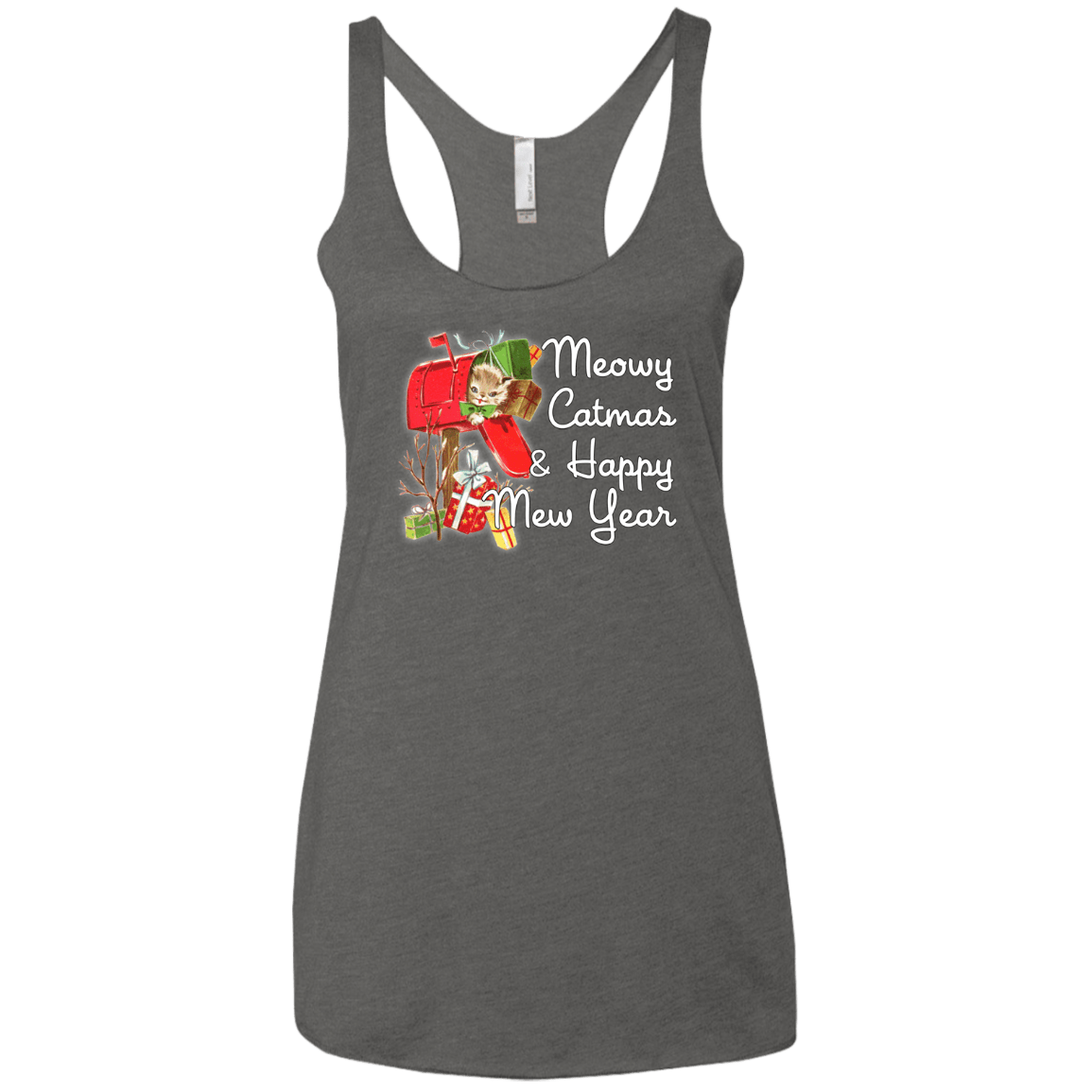 T-Shirts Premium Heather / X-Small Meowy Catmas Women's Triblend Racerback Tank