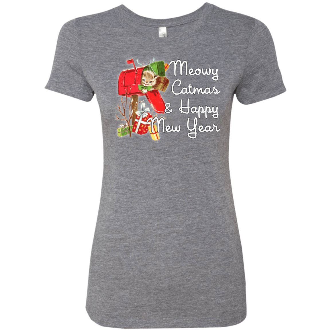 T-Shirts Premium Heather / Small Meowy Catmas Women's Triblend T-Shirt