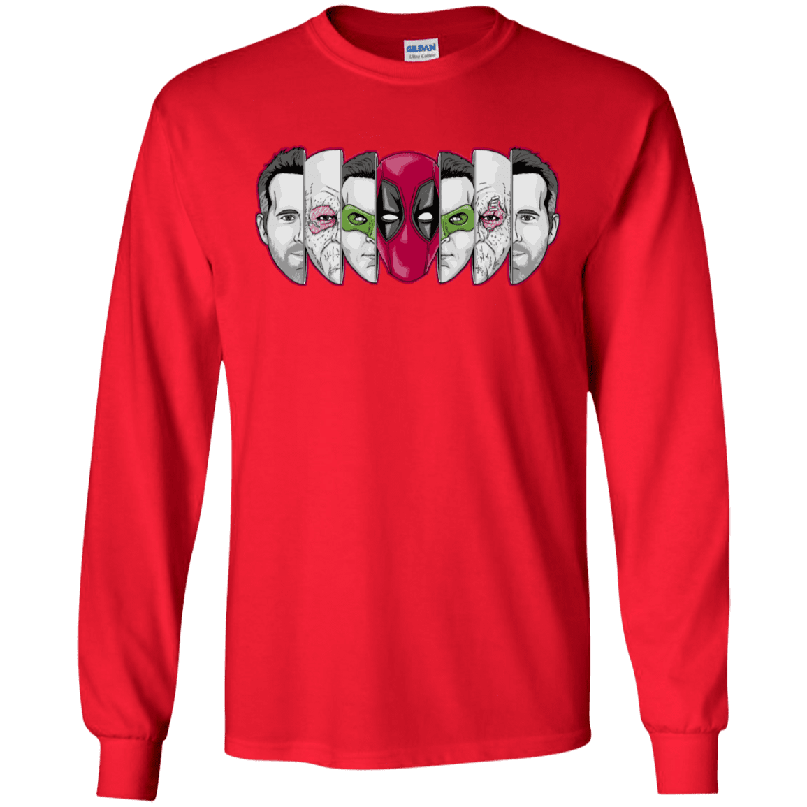 T-Shirts Red / S Mercenary Faces Men's Long Sleeve T-Shirt