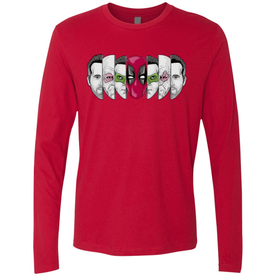 T-Shirts Red / S Mercenary Faces Men's Premium Long Sleeve