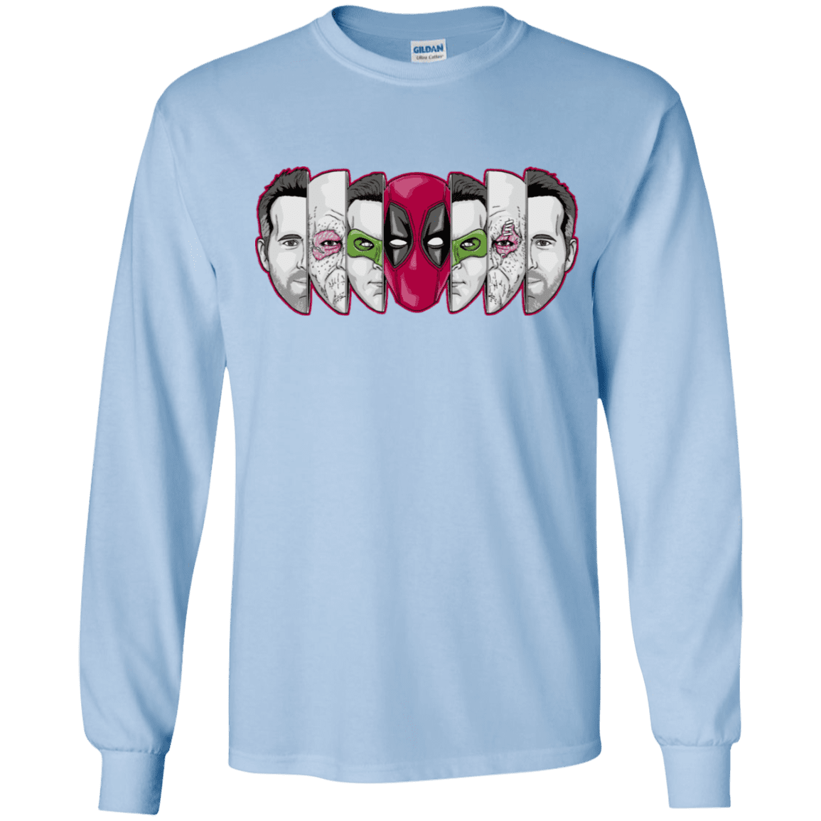 T-Shirts Light Blue / YS Mercenary Faces Youth Long Sleeve T-Shirt