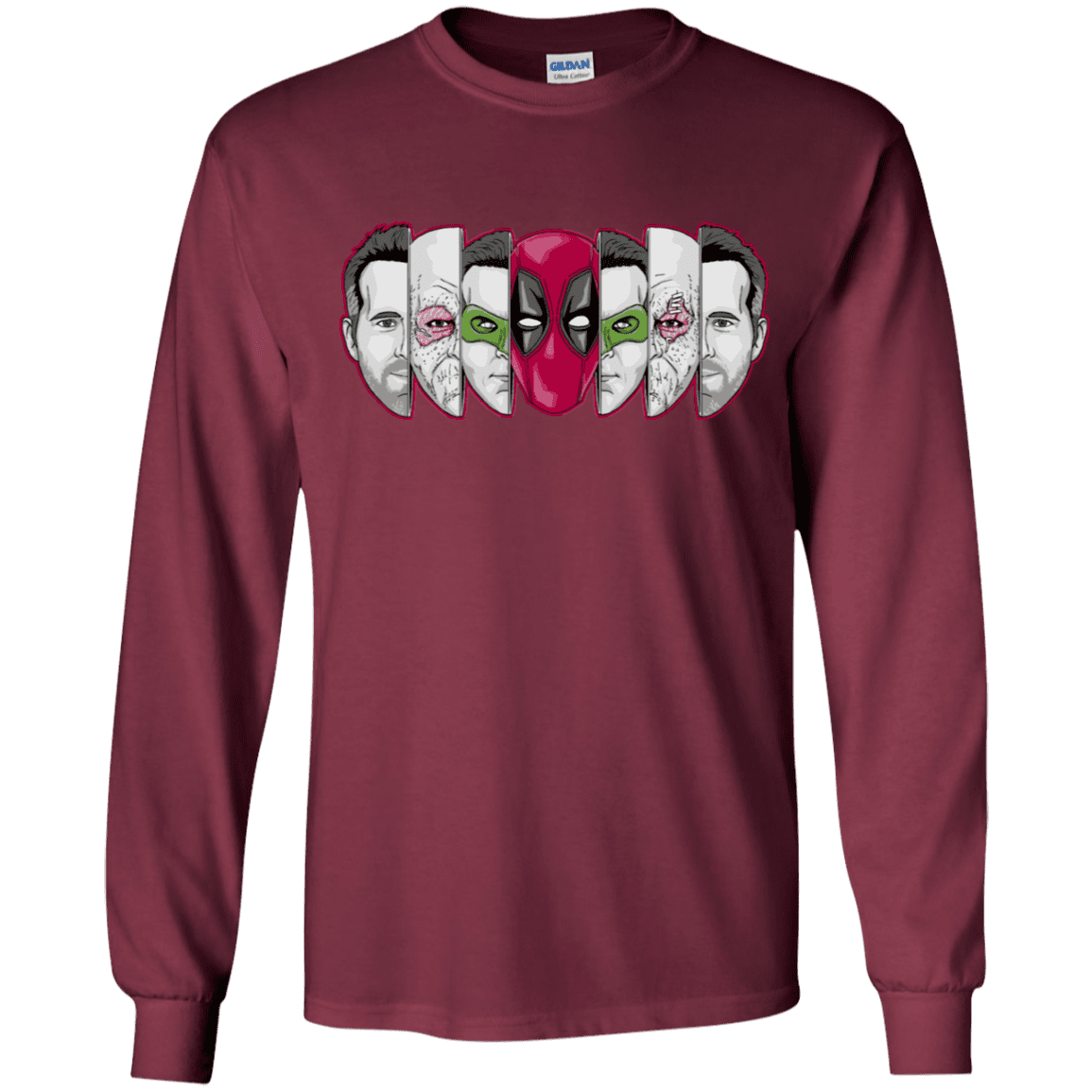 T-Shirts Maroon / YS Mercenary Faces Youth Long Sleeve T-Shirt