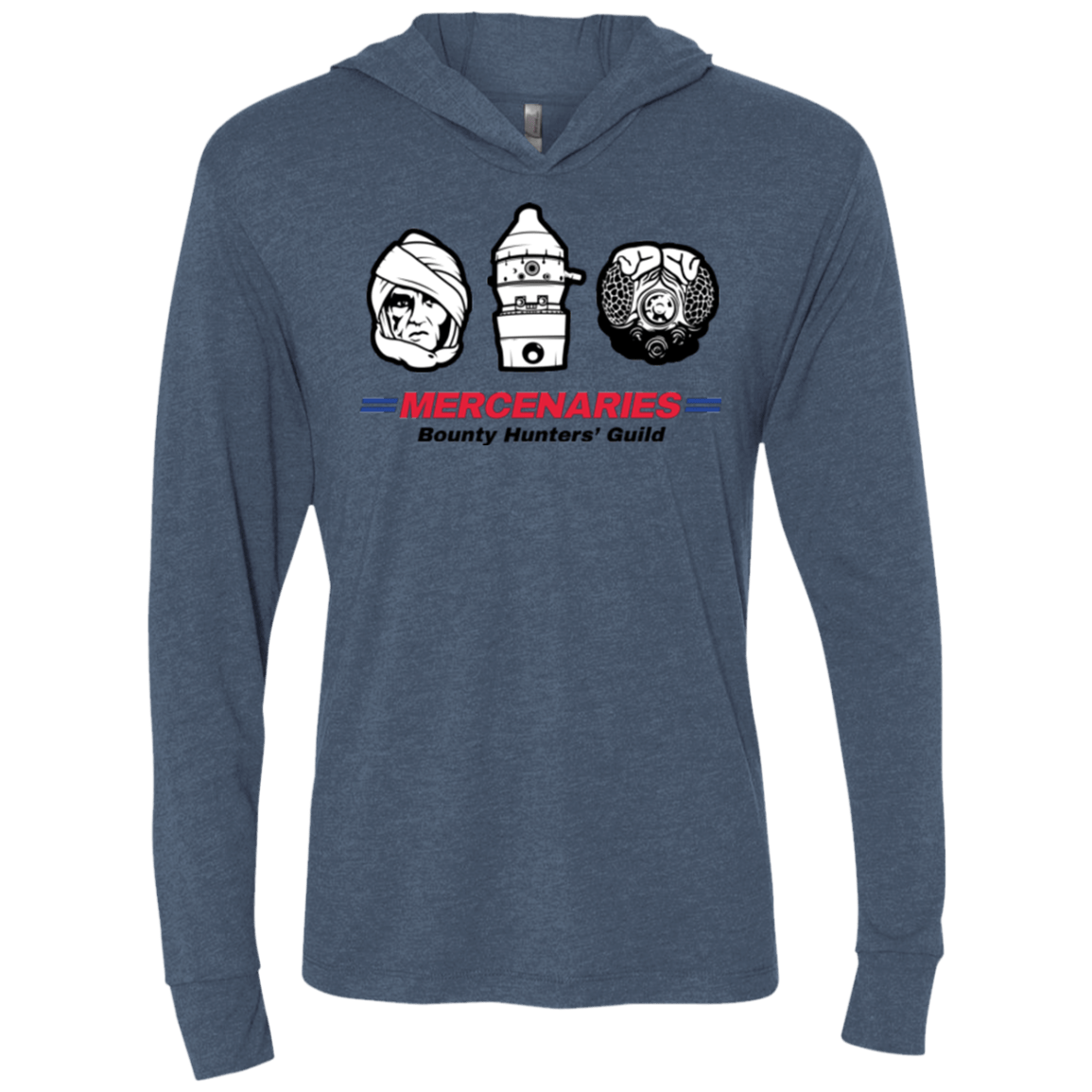 T-Shirts Indigo / X-Small Mercs 2 Triblend Long Sleeve Hoodie Tee