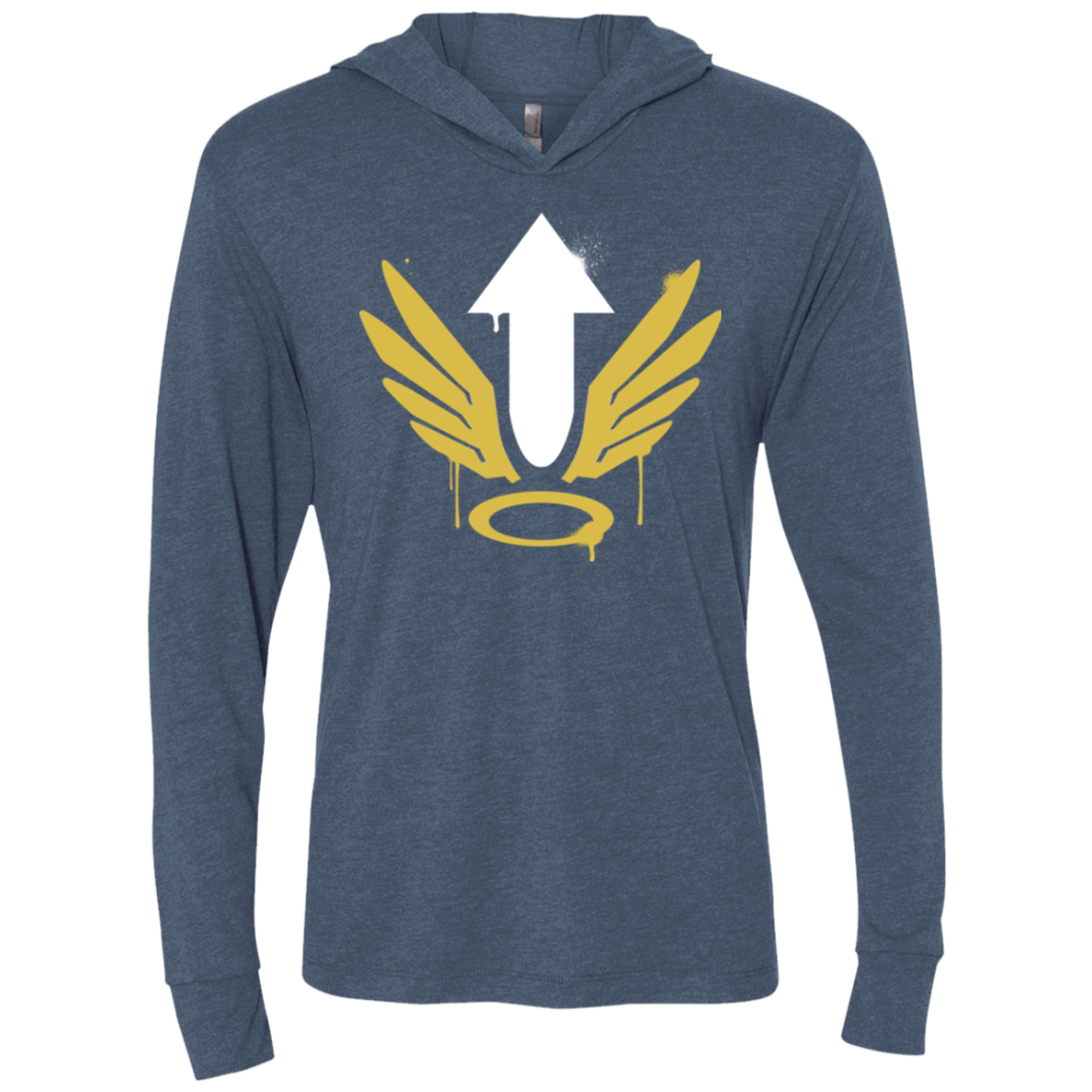 T-Shirts Indigo / X-Small Mercy Arrow Triblend Long Sleeve Hoodie Tee