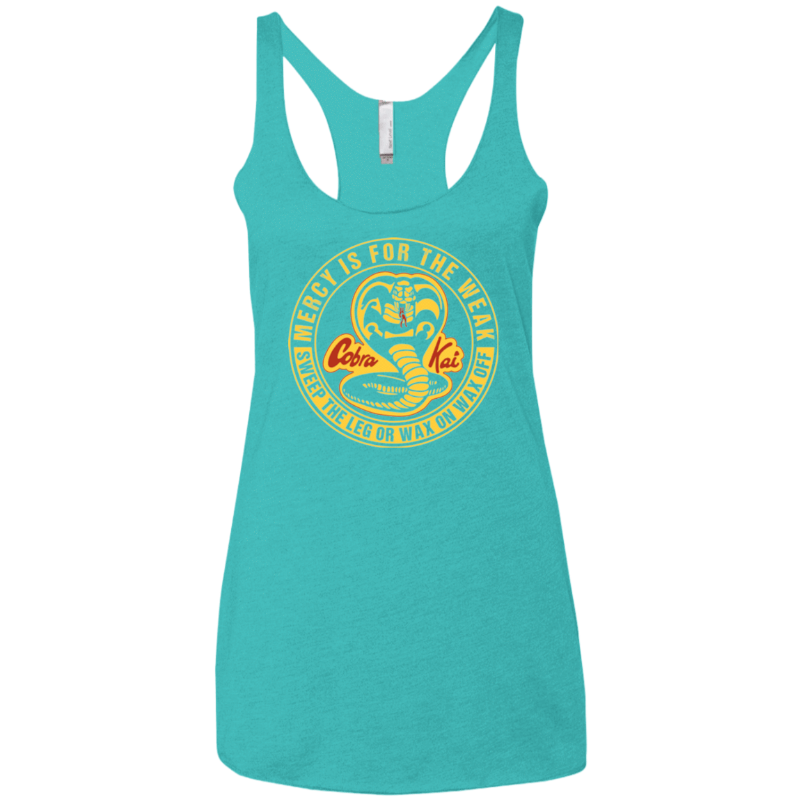 T-Shirts Tahiti Blue / X-Small Mercy Is For The Weak Women's Triblend Racerback Tank