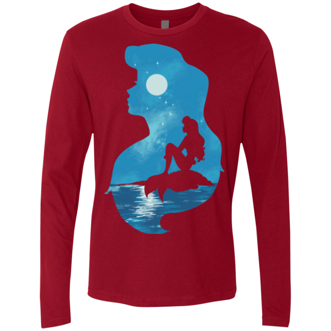 T-Shirts Cardinal / S Mermaid Portrait Men's Premium Long Sleeve