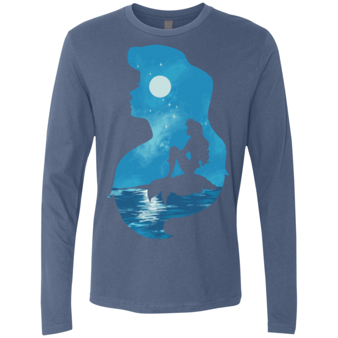T-Shirts Indigo / S Mermaid Portrait Men's Premium Long Sleeve