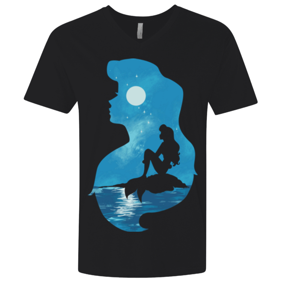 T-Shirts Black / X-Small Mermaid Portrait Men's Premium V-Neck