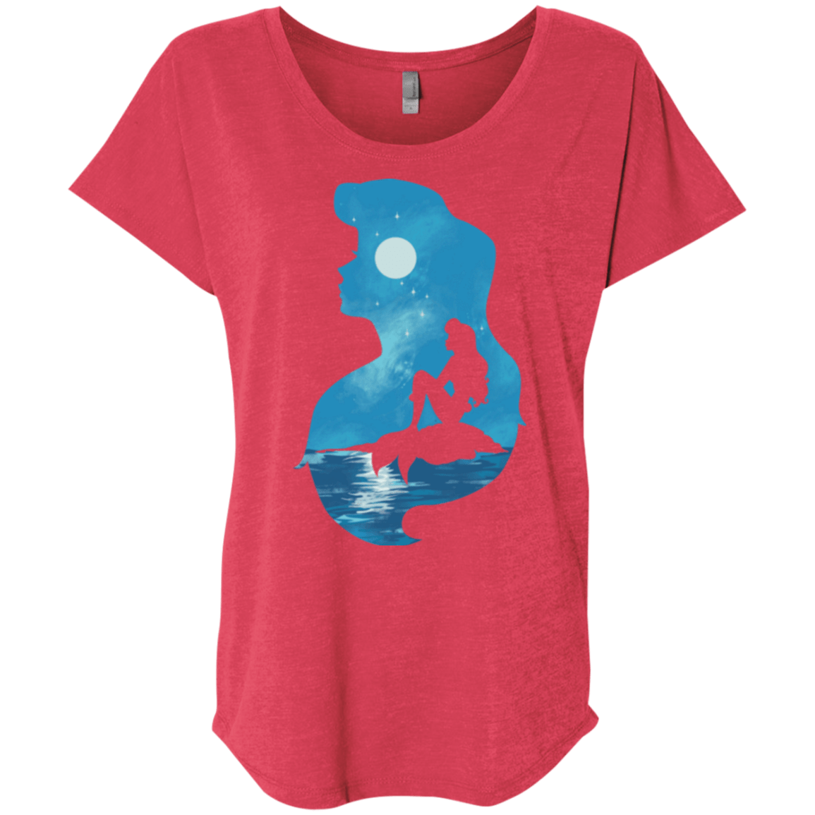 Mermaid Portrait Triblend Dolman Sleeve