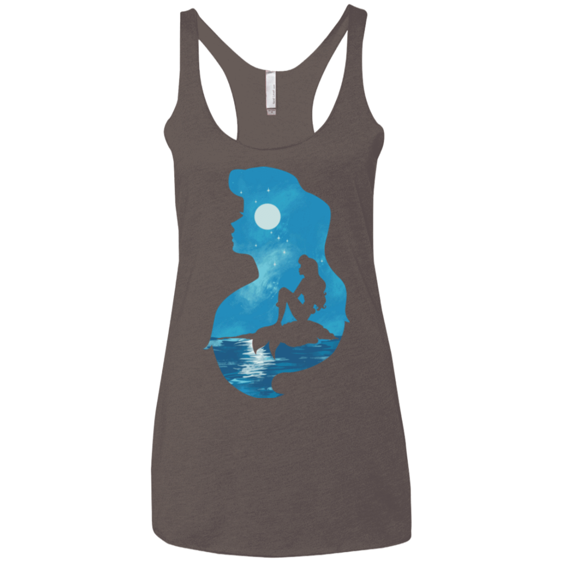 T-Shirts Macchiato / X-Small Mermaid Portrait Women's Triblend Racerback Tank
