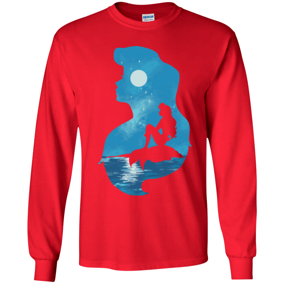 T-Shirts Red / YS Mermaid Portrait Youth Long Sleeve T-Shirt