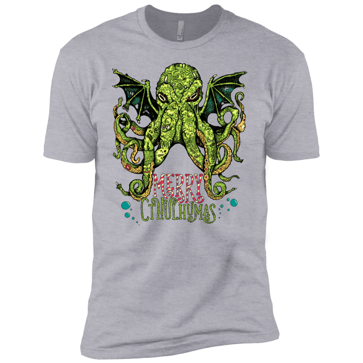 T-Shirts Heather Grey / YXS Merry Cthulhumas Boys Premium T-Shirt