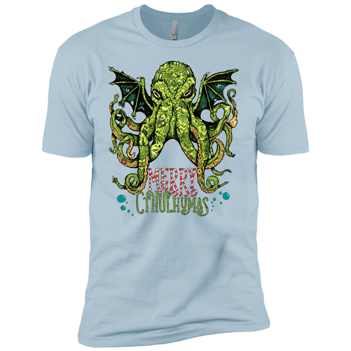 T-Shirts Light Blue / YXS Merry Cthulhumas Boys Premium T-Shirt